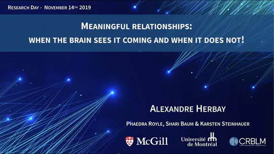 Meaningful relationships: when the brain sees it coming and when it does not!